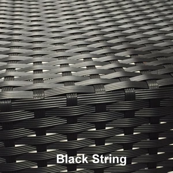 Kunststof wicker in kleur black string