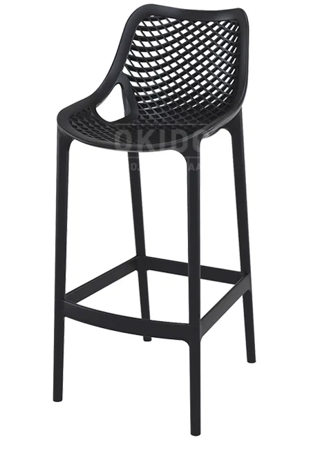Ariane-barchair-black Kunststof terras barkruk zwart
