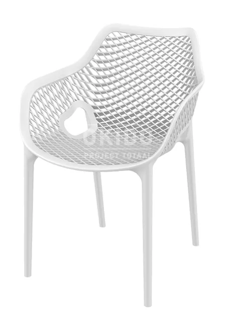 Ariane-chair-white Kunststof terrasstoel wit