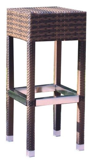 Wicker terras-barkruk donkerbruin