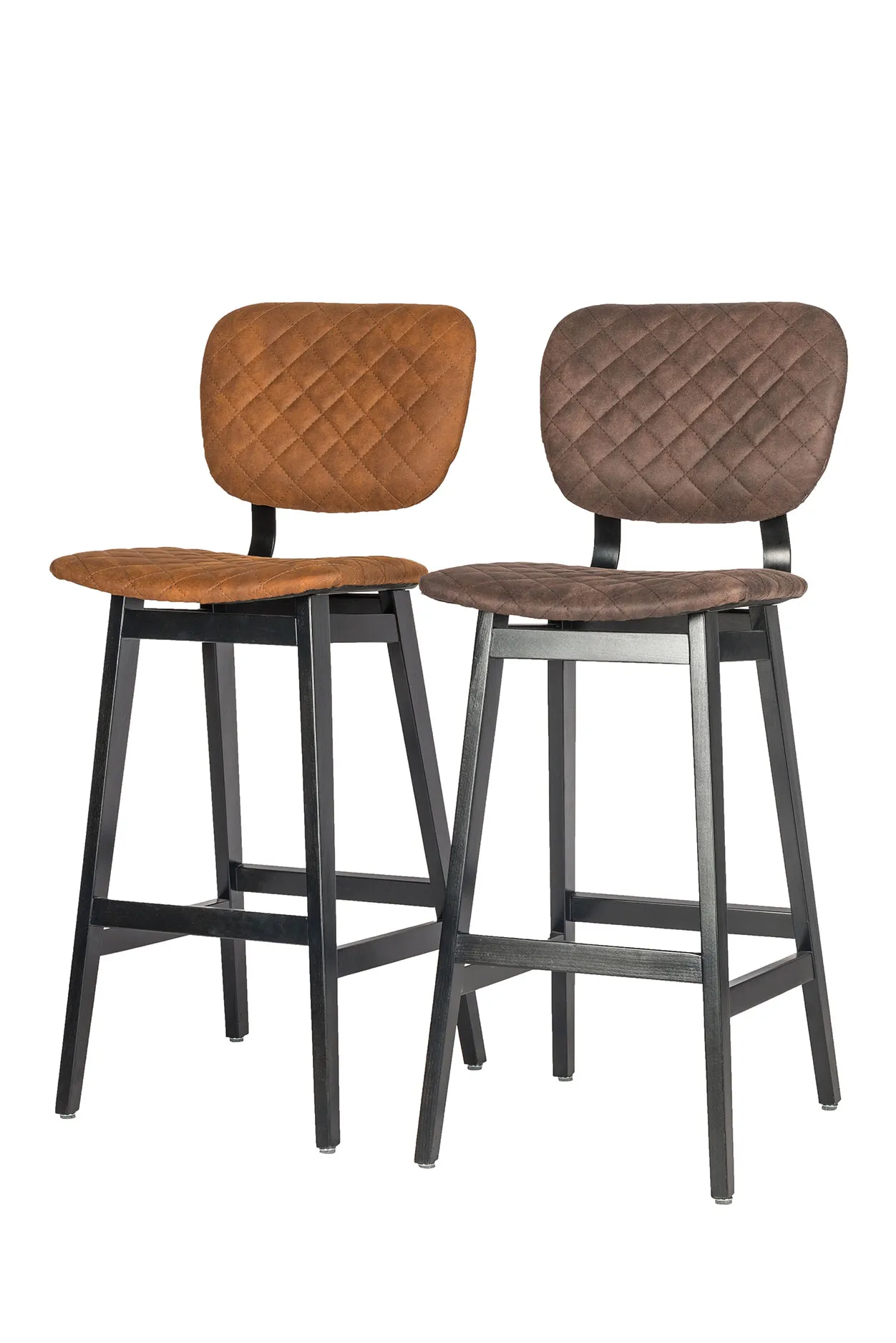 fresco-barkruk-duo Vintage stijl barstoel met houten frame